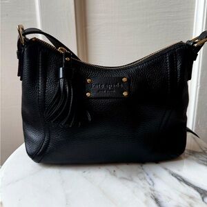 Kate Spade black pebbled leather small crossbody purse